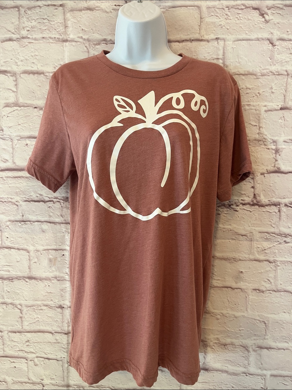Bella Canvas Rust Pumpkin Graphic Tee - White Print